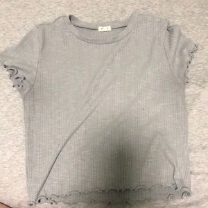 Gray blue lettuce edge top